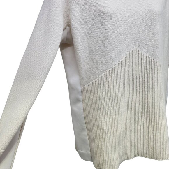 Athleta Mesa Hybrid Merino Wool Blend Turtleneck Sweater Cream Women's Size M - Picture 6 of 11